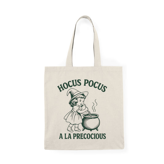 Hocus Pocus a la Precocious Tote Bag , Vintage Witchy Halloween Bag (15x16)