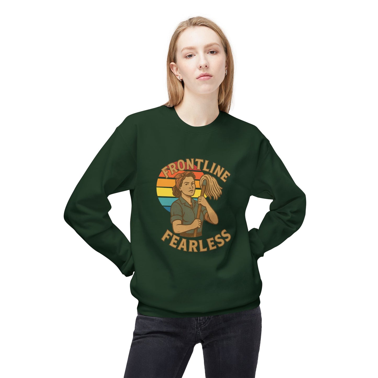 Fearless Frontline Crewneck Sweatshirt - Support Healthcare Workers, Inspirational, Cozy Gift, Casual Wear, Everyday Comfort