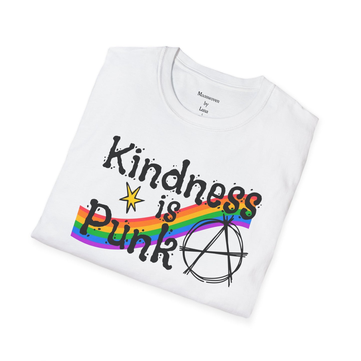 Kindness is Punk T_shirt, design by Moonwoven by Luna