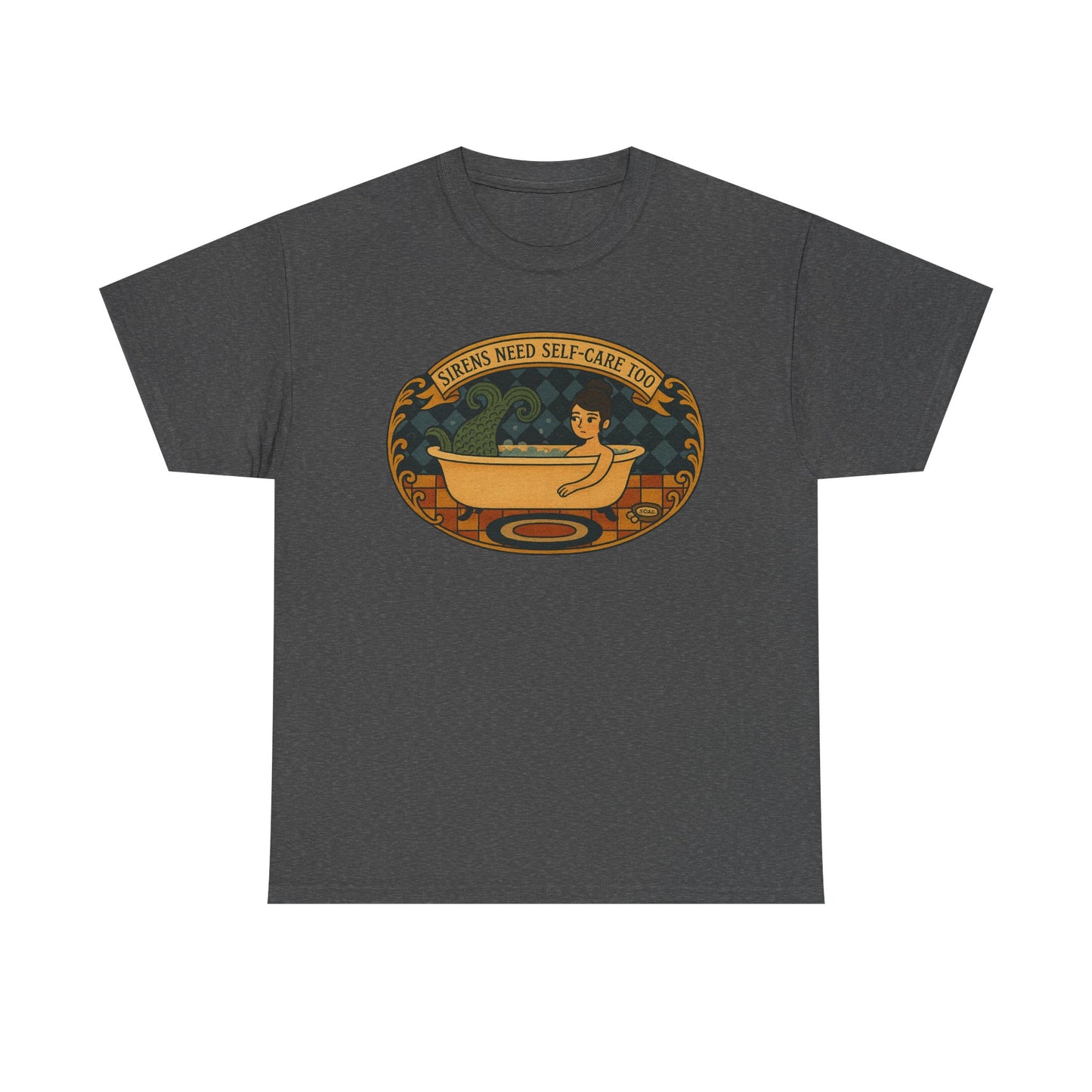 Sirens Need Self-Care too! Unisex Heavy Cotton Tee, Relaxation Gift, Spa Day Top, Casual Wear, Gift for Friends, Self-Care Reminder Shirt