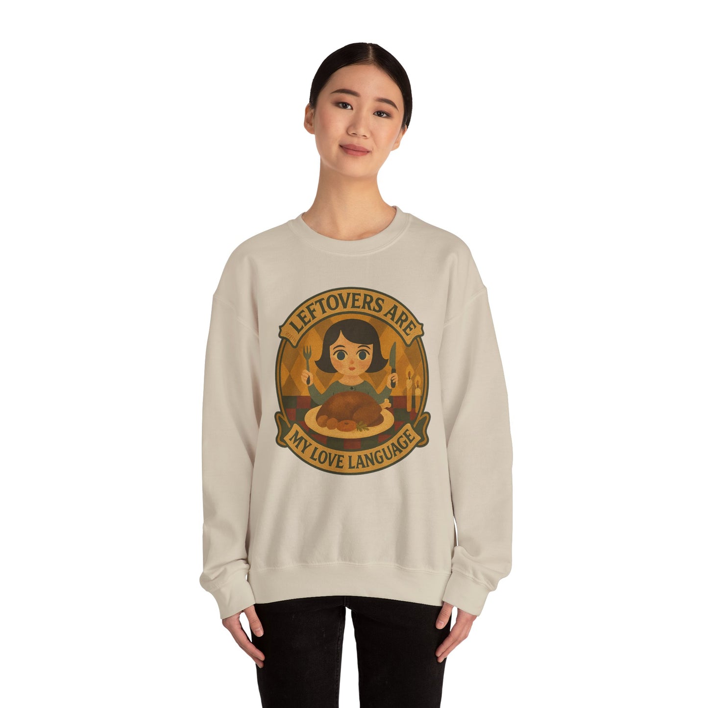 Leftovers Love Language Sweatshirt, Foodie Gift, Original Art Clothing, Moonwoven by Luna, Crewneck Jumper