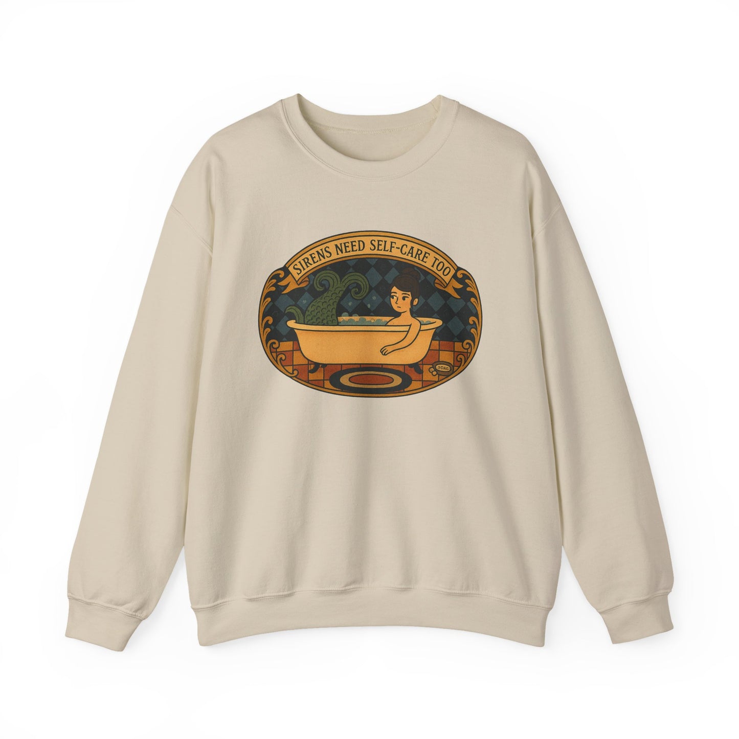 Sirens need Self-Care too , Crewneck Sweatshirt | Cozy Gift, Relaxation Apparel, Unisex Sweatshirt, Mindfulness Fashion, Self-Care Reminder
