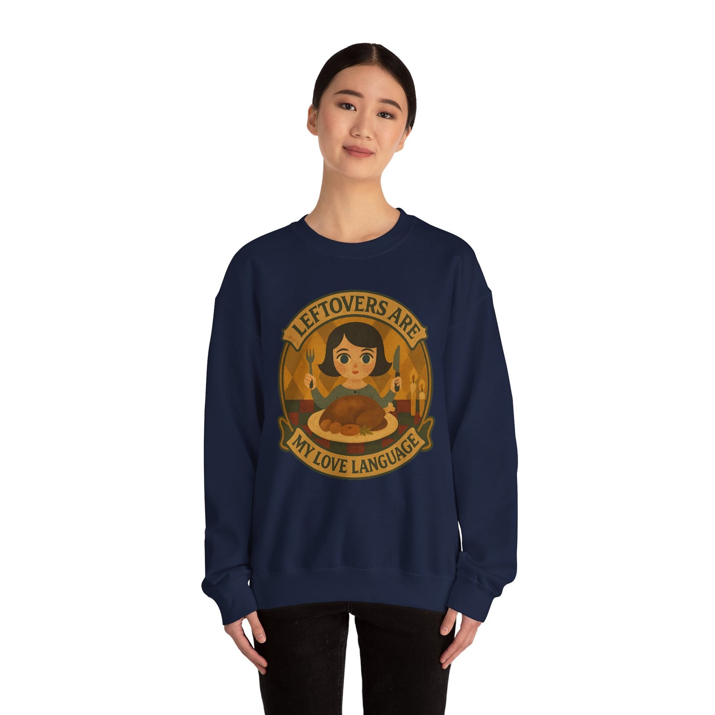 Leftovers Love Language Sweatshirt, Foodie Gift, Original Art Clothing, Moonwoven by Luna, Crewneck Jumper