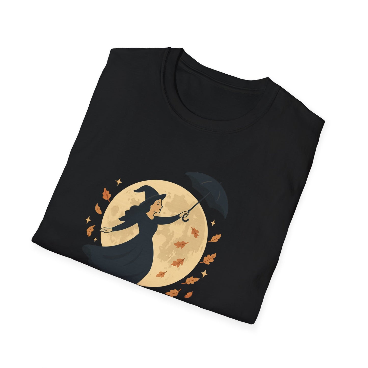 Moonlight & Autumn Whispers T-Shirt, Fall Fashion, Witch Theme Tee, Spooky Season Gift, Cozy Casual Wear, Halloween Outfit