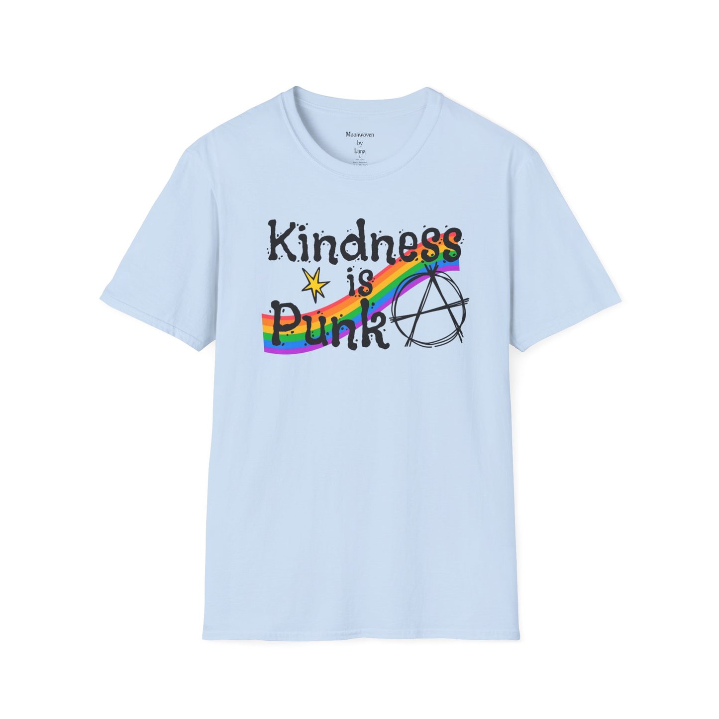 Kindness is Punk T_shirt, design by Moonwoven by Luna