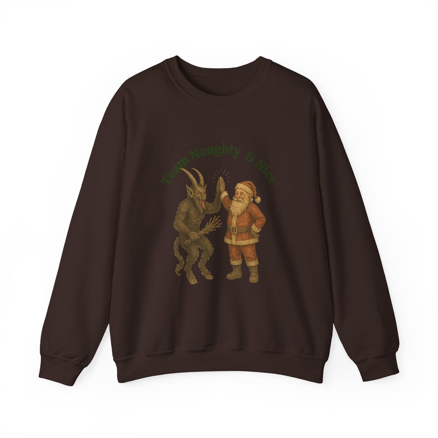 Naughty or Nice? Santa & Krampus High Five Holiday Crewneck