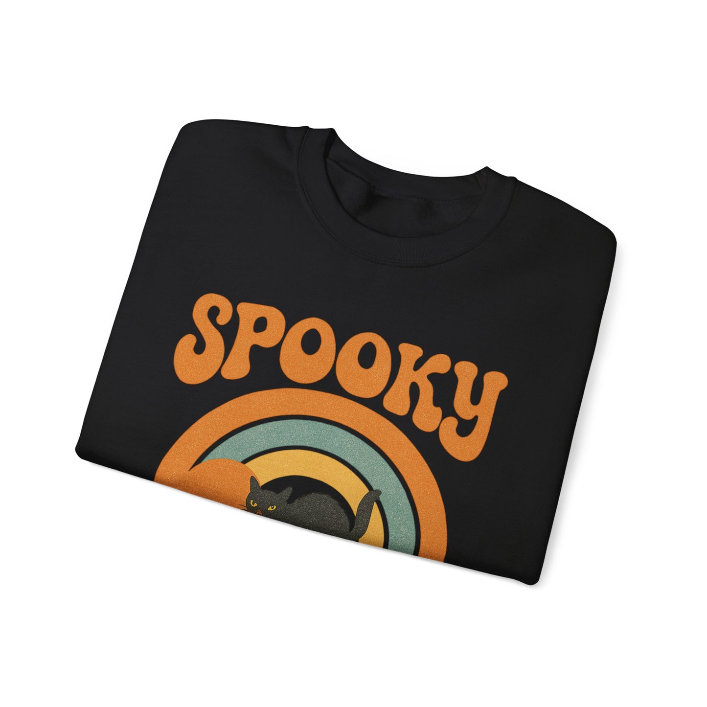 Spooky Since the 1900's , Retro Halloween Crewneck Sweatshirt, Vintage Black Cat Graphic.