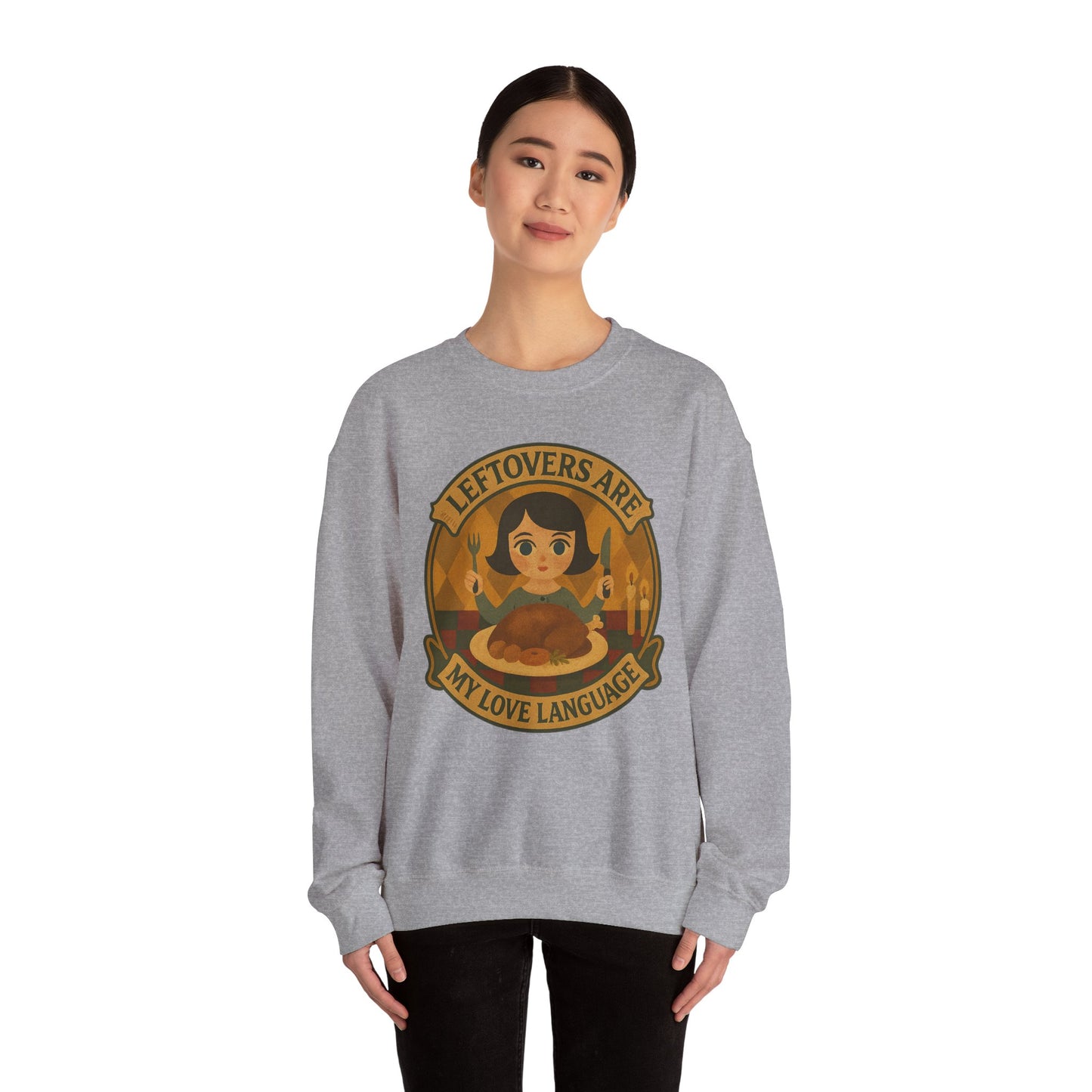 Leftovers Love Language Sweatshirt, Foodie Gift, Original Art Clothing, Moonwoven by Luna, Crewneck Jumper