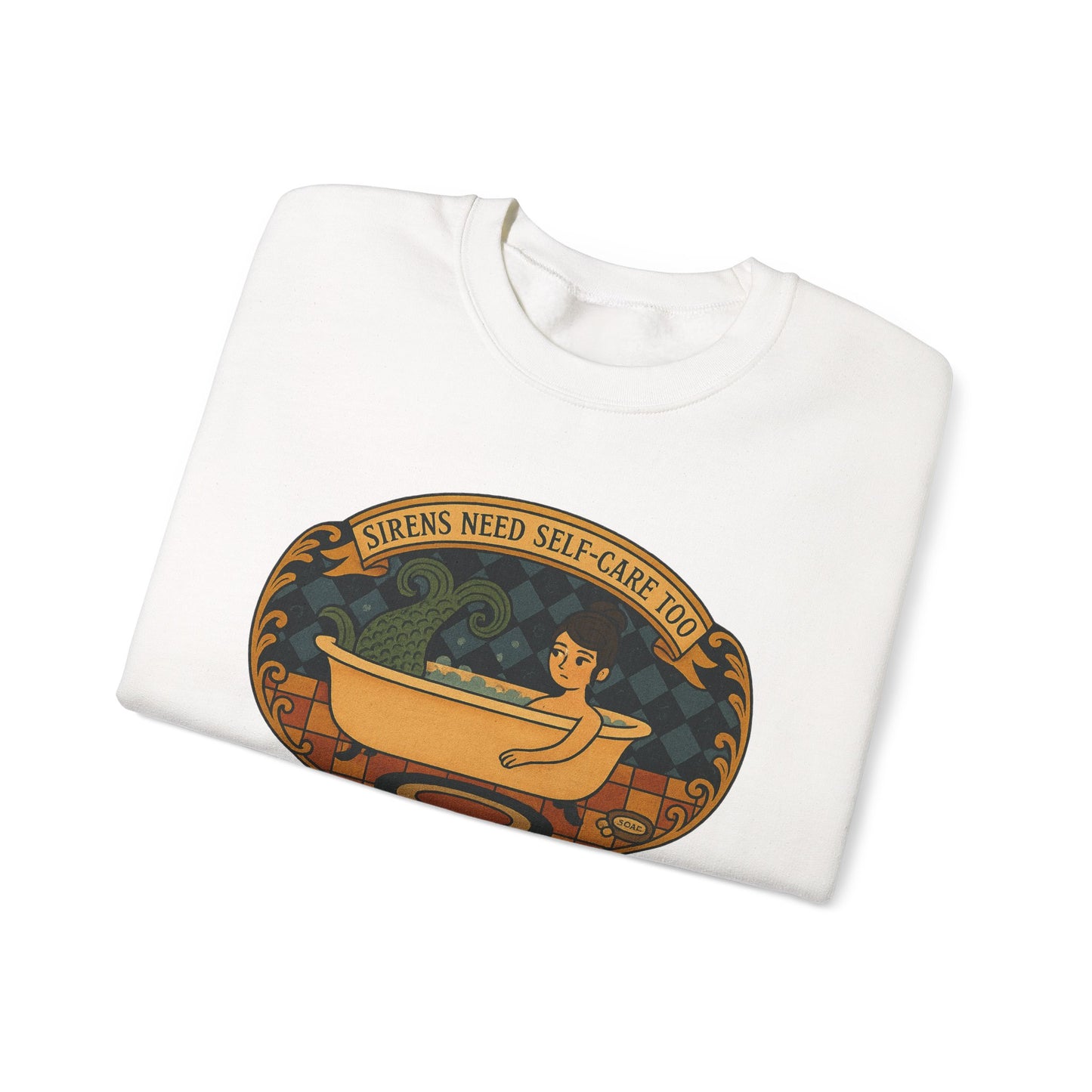 Sirens need Self-Care too , Crewneck Sweatshirt | Cozy Gift, Relaxation Apparel, Unisex Sweatshirt, Mindfulness Fashion, Self-Care Reminder