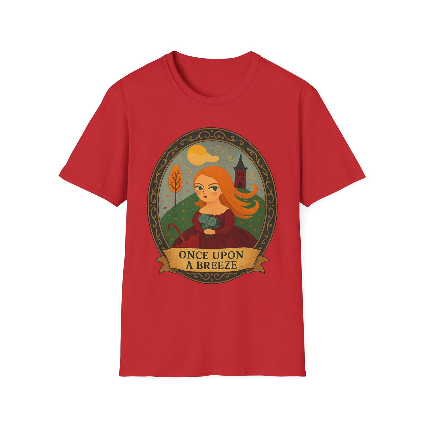 Original Art, turned t-shirt .Once Upon A Breeze T-Shirt - Whimsical Fairytale Tee, Apparel for Lovers of Storybooks, Casual Wear