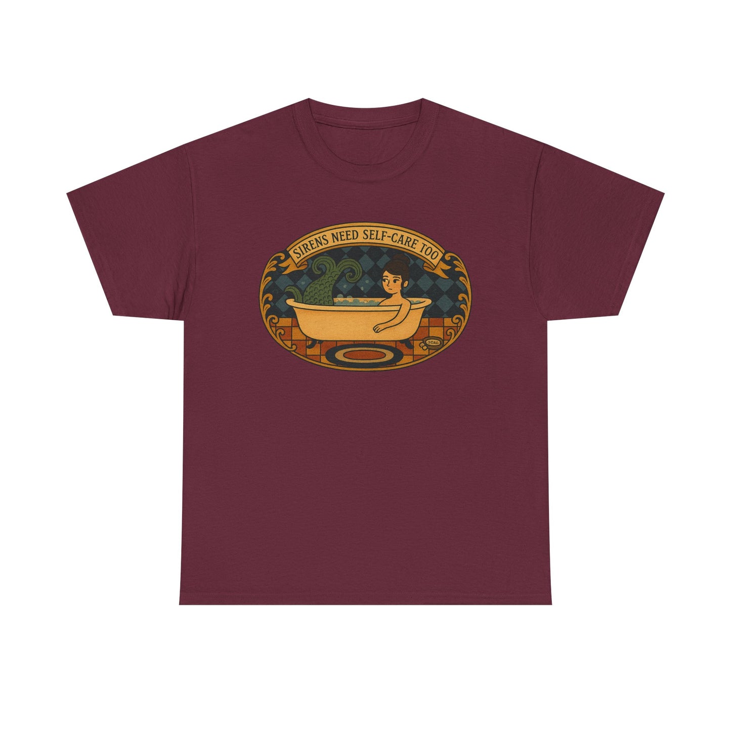 Sirens Need Self-Care too! Unisex Heavy Cotton Tee, Relaxation Gift, Spa Day Top, Casual Wear, Gift for Friends, Self-Care Reminder Shirt