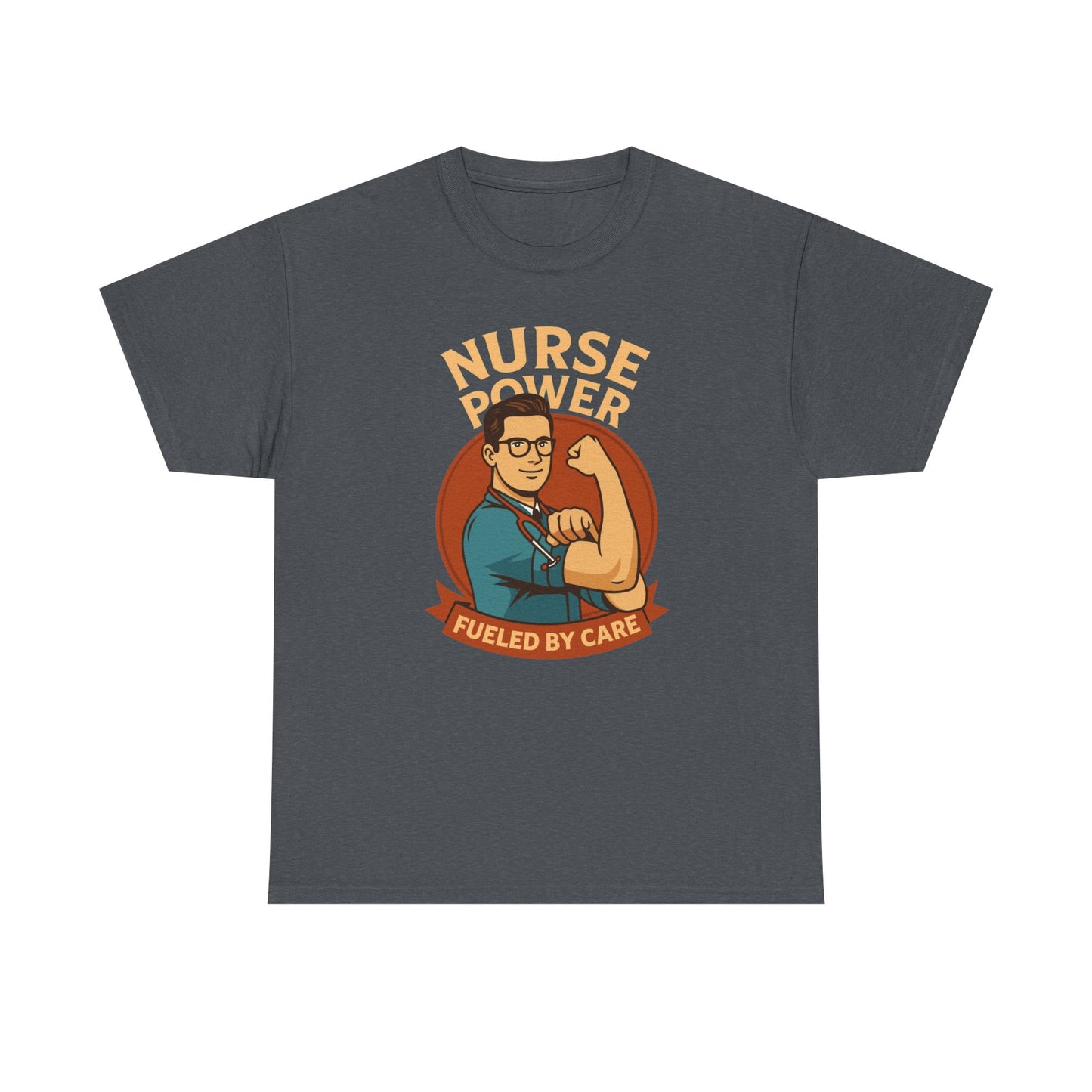 Nurse Power, Fueled by Care t-shirt, designed by Moonwoven by Luna ,part of her Care Givers Collection