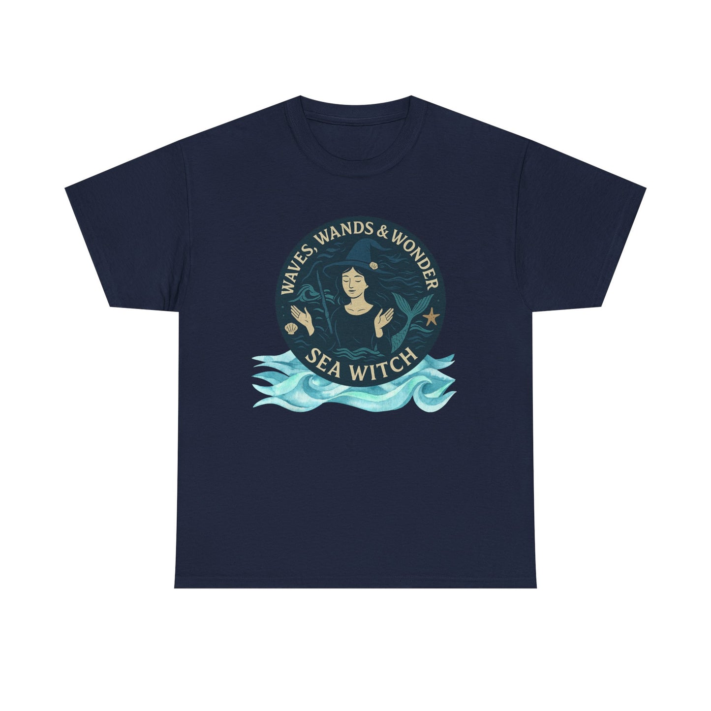 Sea Witch Unisex Tee, Ocean Sorceress T-shirt, Moonwoven by Luna, Sea Witch Shirt, Beach Goth Tee, Sea Witch Gift, Heavy Cotton Tshirt