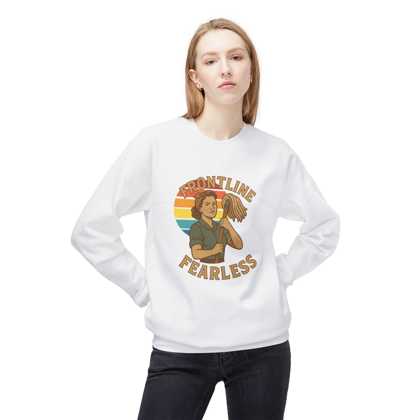 Fearless Frontline Crewneck Sweatshirt - Support Healthcare Workers, Inspirational, Cozy Gift, Casual Wear, Everyday Comfort