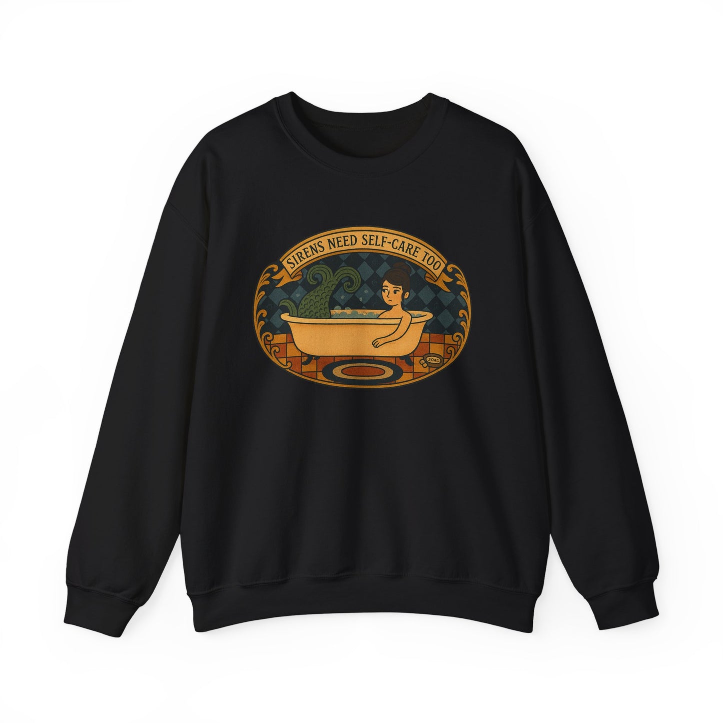 Sirens need Self-Care too , Crewneck Sweatshirt | Cozy Gift, Relaxation Apparel, Unisex Sweatshirt, Mindfulness Fashion, Self-Care Reminder