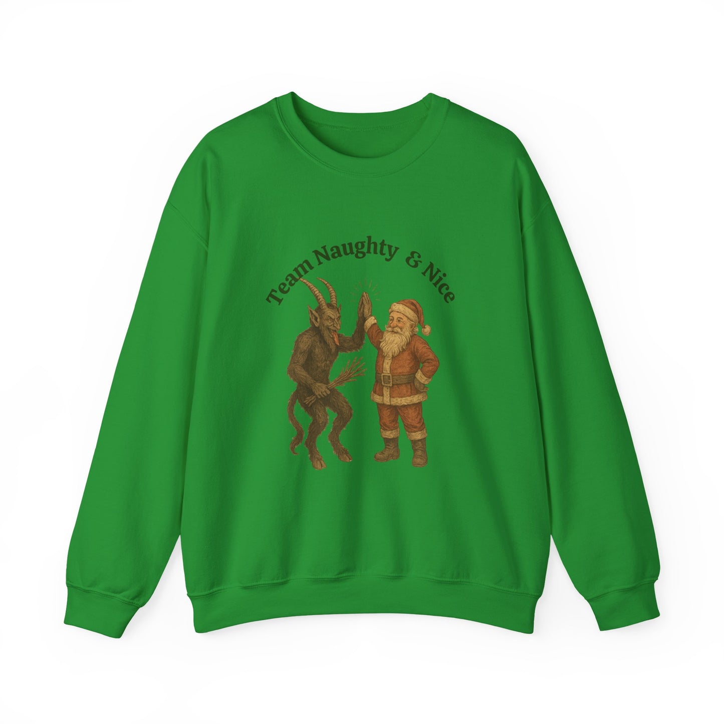 Naughty or Nice? Santa & Krampus High Five Holiday Crewneck