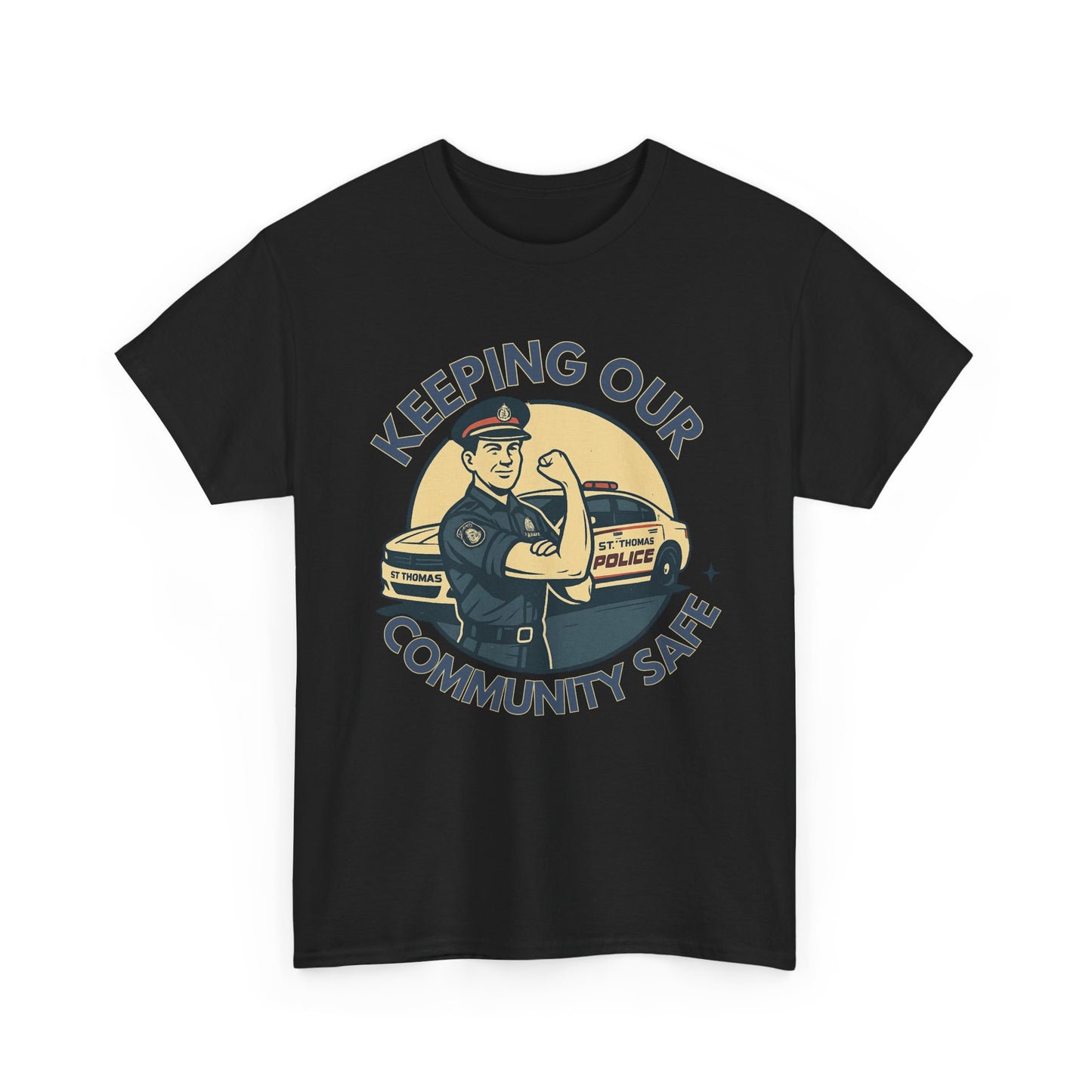 St. Thomas Police, Community Safety Tee, Unisex Cotton Tee, Police Support Shirt, Law Enforcement Gift, Gratitude Apparel