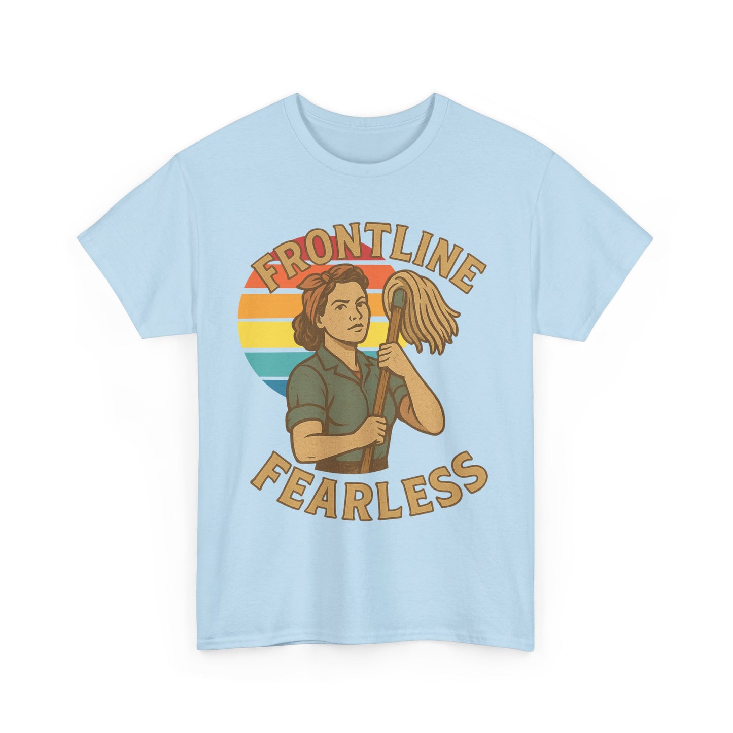 Fearless Frontline Unisex Heavy Cotton Tee, Inspirational T-Shirt, Women's Empowerment Shirt, Everyday Comfort Wear, Gift for Heroes