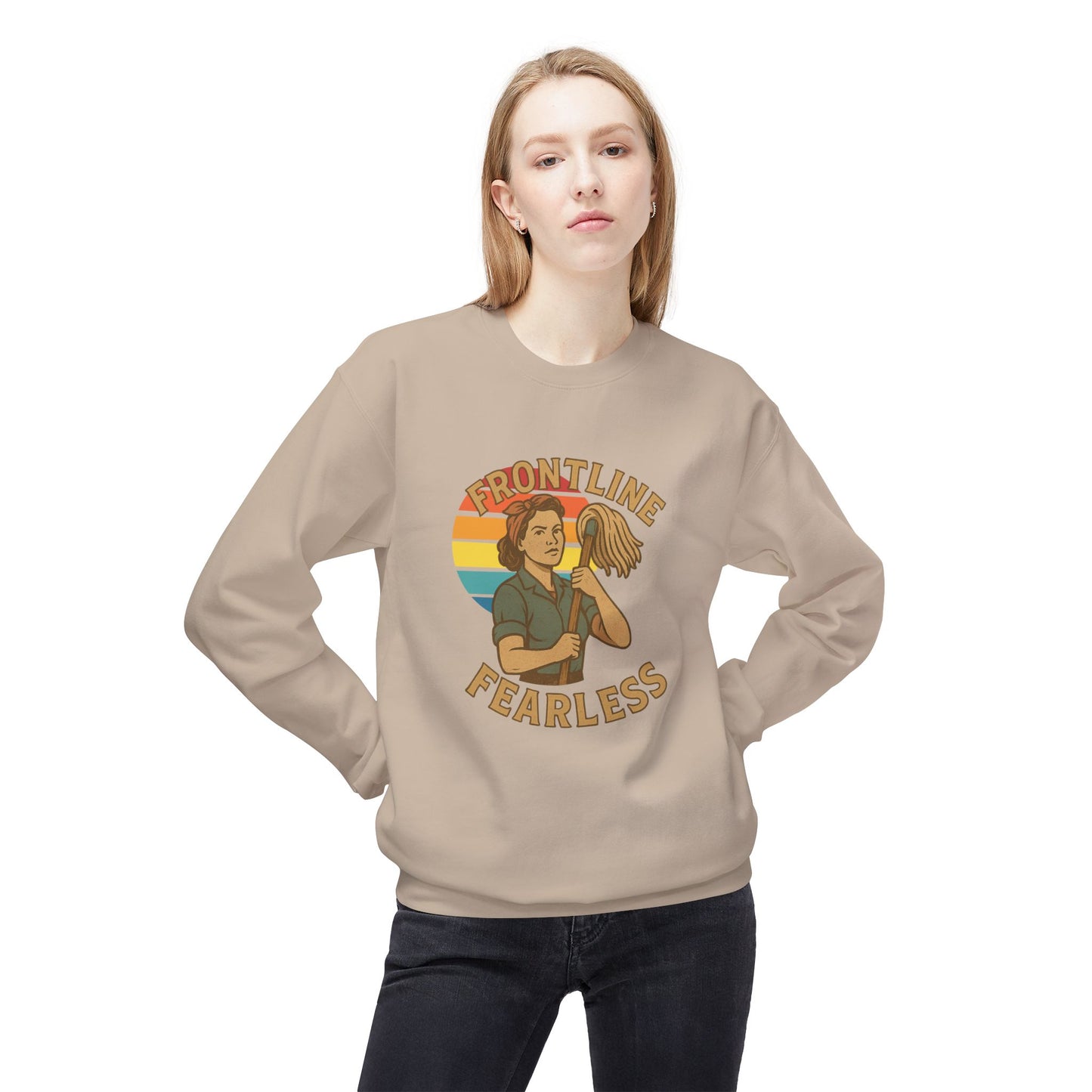 Fearless Frontline Crewneck Sweatshirt - Support Healthcare Workers, Inspirational, Cozy Gift, Casual Wear, Everyday Comfort