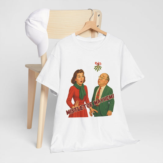 Mistletoe Mayhem, vintage inspired Christmas t-shirt