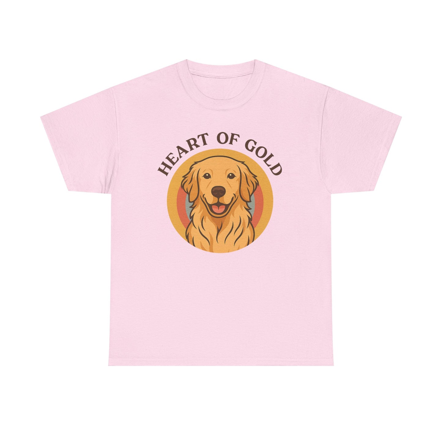 Golden Retriever, Heart of Gold Dog Tee - Unisex Heavy Cotton T-Shirt, Pet Lover Gift, Animal Lover Apparel, Golden Retriever Shirt,