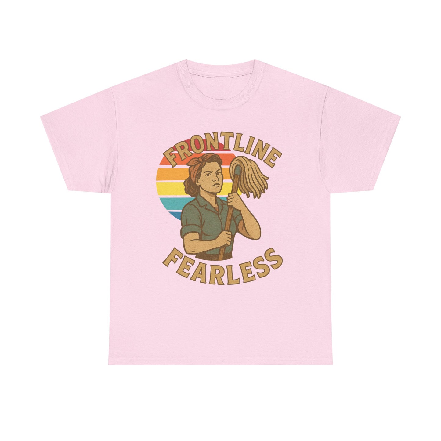 Fearless Frontline Unisex Heavy Cotton Tee, Inspirational T-Shirt, Women's Empowerment Shirt, Everyday Comfort Wear, Gift for Heroes