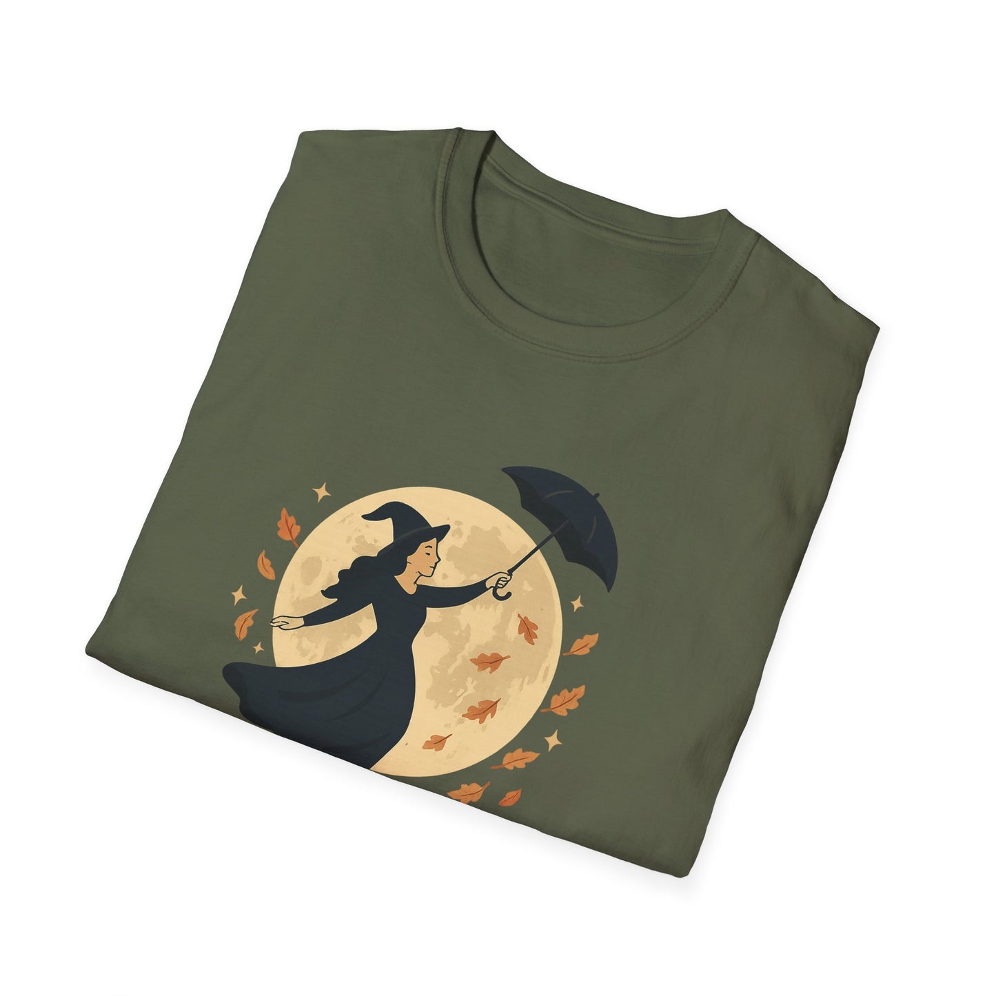 Moonlight & Autumn Whispers T-Shirt, Fall Fashion, Witch Theme Tee, Spooky Season Gift, Cozy Casual Wear, Halloween Outfit