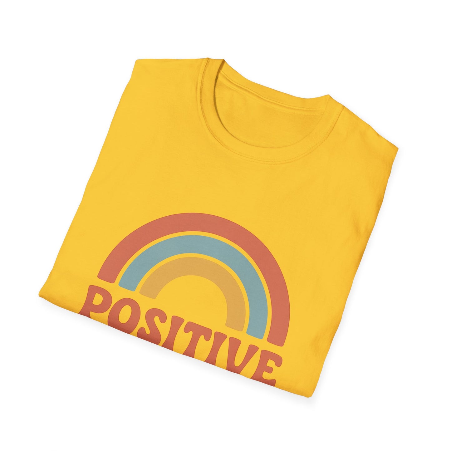 Retro "Positive Vibes" Rainbow Unisex , Graphic Tee