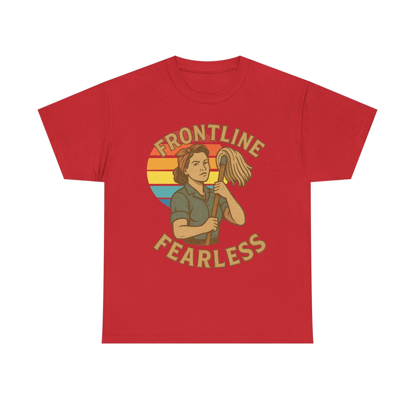 Fearless Frontline Unisex Heavy Cotton Tee, Inspirational T-Shirt, Women's Empowerment Shirt, Everyday Comfort Wear, Gift for Heroes