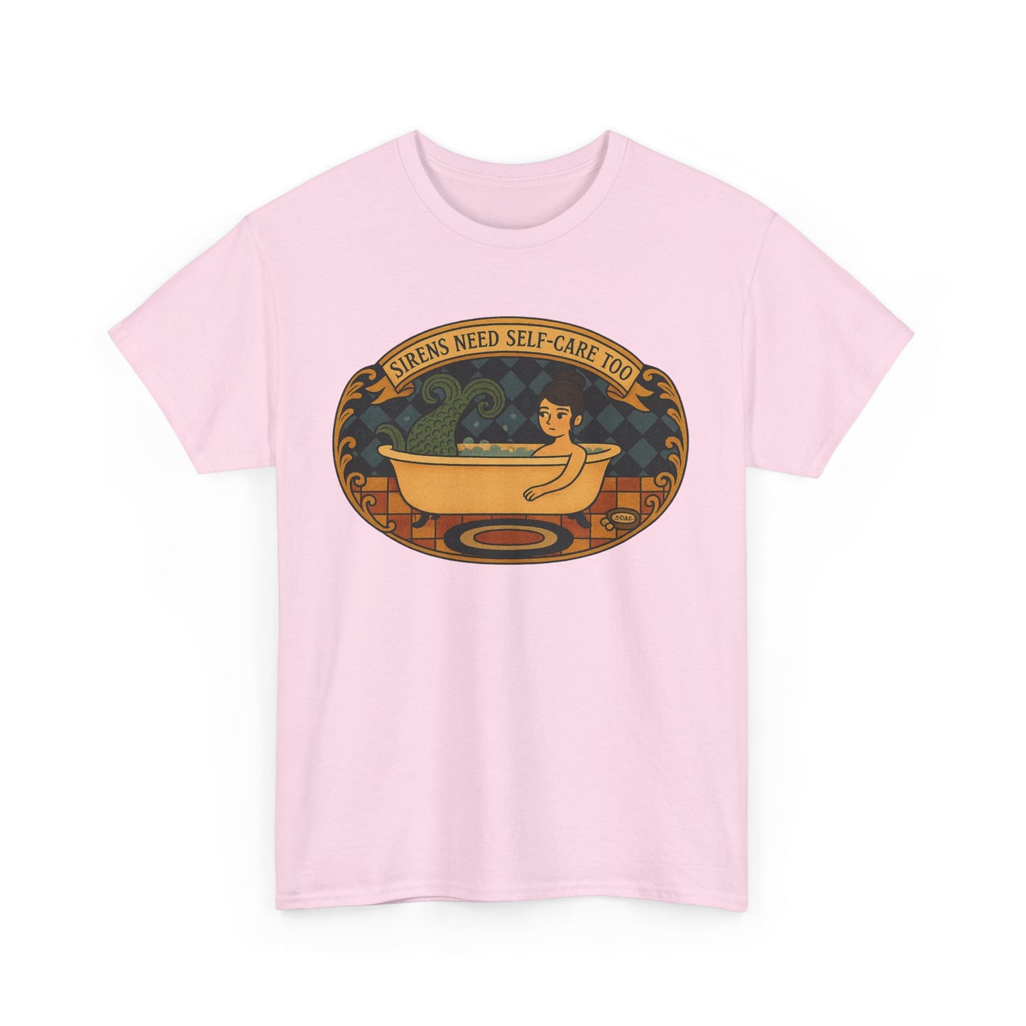 Sirens Need Self-Care too! Unisex Heavy Cotton Tee, Relaxation Gift, Spa Day Top, Casual Wear, Gift for Friends, Self-Care Reminder Shirt