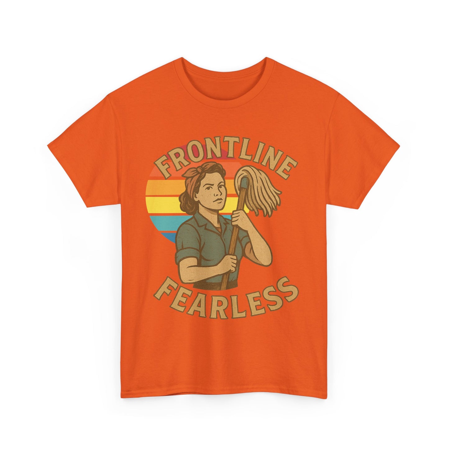 Fearless Frontline Unisex Heavy Cotton Tee, Inspirational T-Shirt, Women's Empowerment Shirt, Everyday Comfort Wear, Gift for Heroes