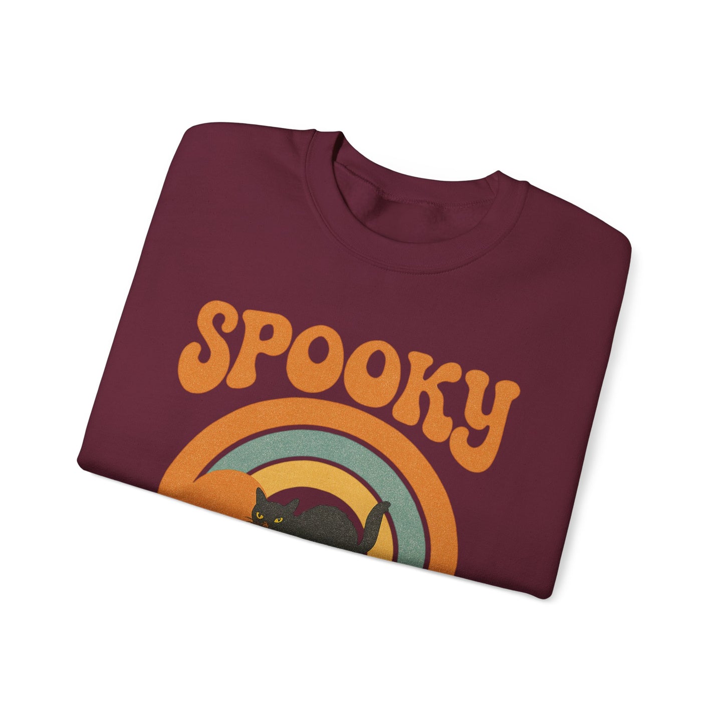 Spooky Since the 1900's , Retro Halloween Crewneck Sweatshirt, Vintage Black Cat Graphic.