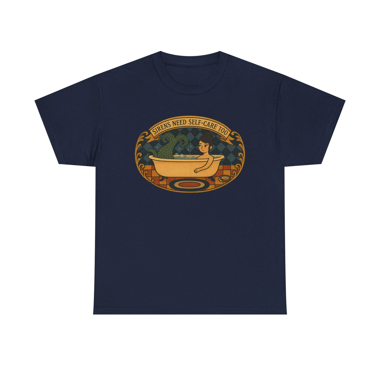 Sirens Need Self-Care too! Unisex Heavy Cotton Tee, Relaxation Gift, Spa Day Top, Casual Wear, Gift for Friends, Self-Care Reminder Shirt