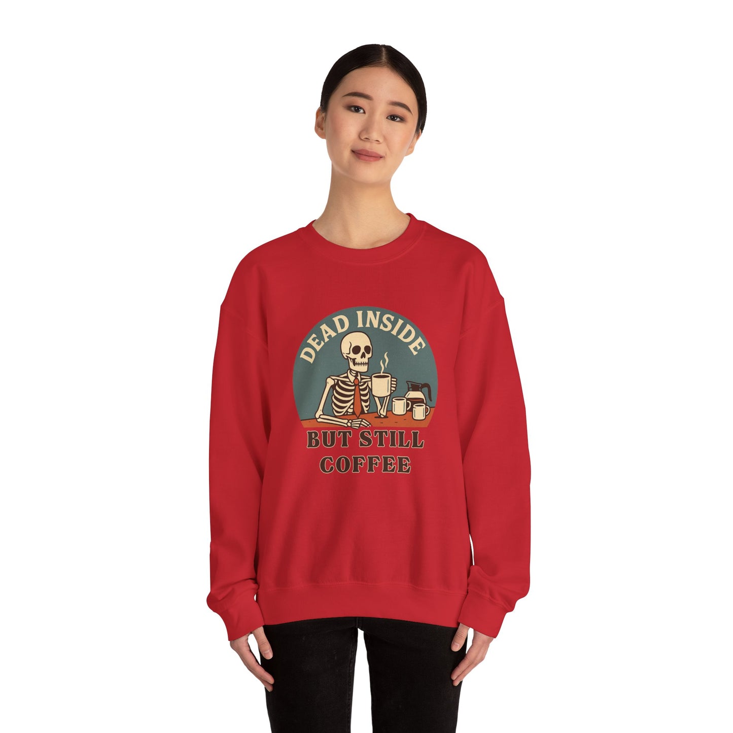 Dead Inside, But Still Coffee, Unisex Heavy Blend™ Crewneck Sweatshirt