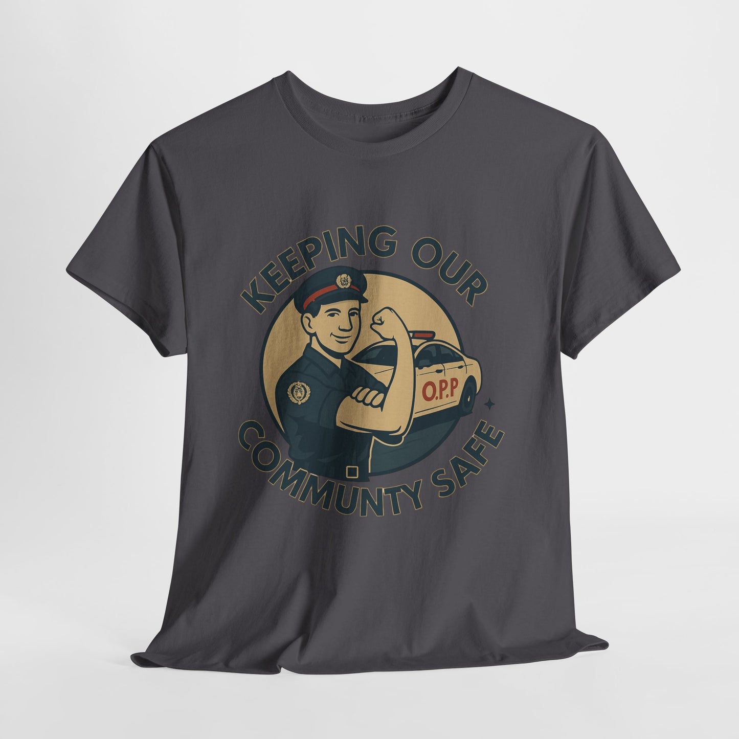 OPP ,Community Safety Tee - Unisex Heavy Cotton Shirt, Support Local Heroes, Great for Appreciation Events, Casual Wear, Everyday Comfort