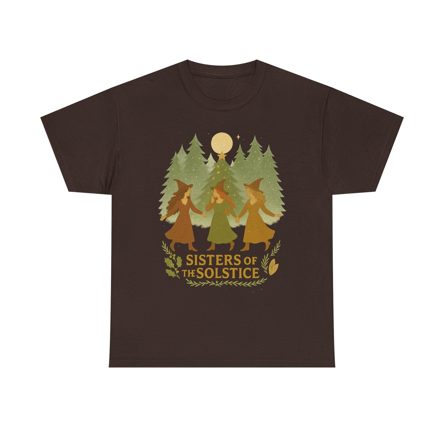 Sisters of the Solstice T-Shirt / Yule , Unisex Heavy Cotton Tee for Nature Lovers, Gift for Witchy Friends, Winter Solstice Celebration,