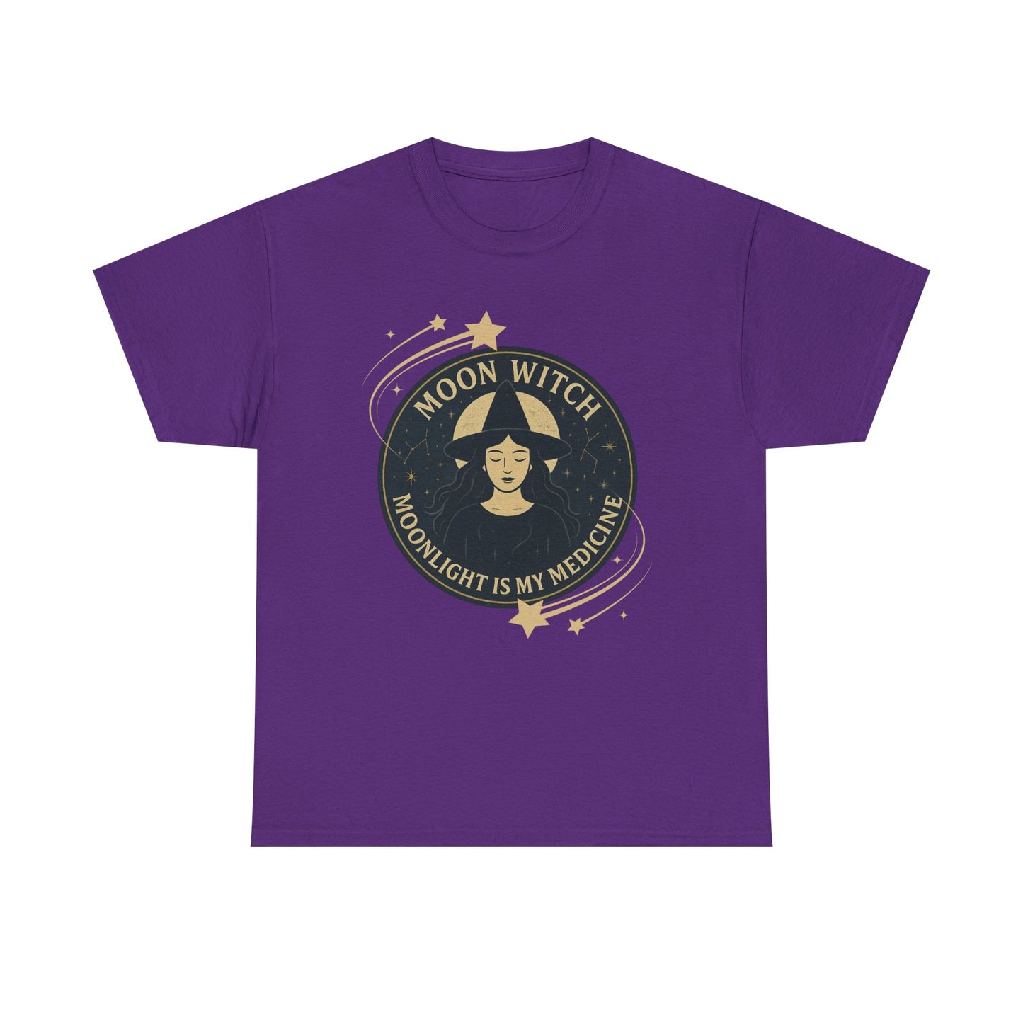 Moon Witch Heavy Cotton Tee | Perfect for Witchy Vibes, Gifts for Witch Lovers, Magical Occasions, Astrology Fashion, Witchy Apparel
