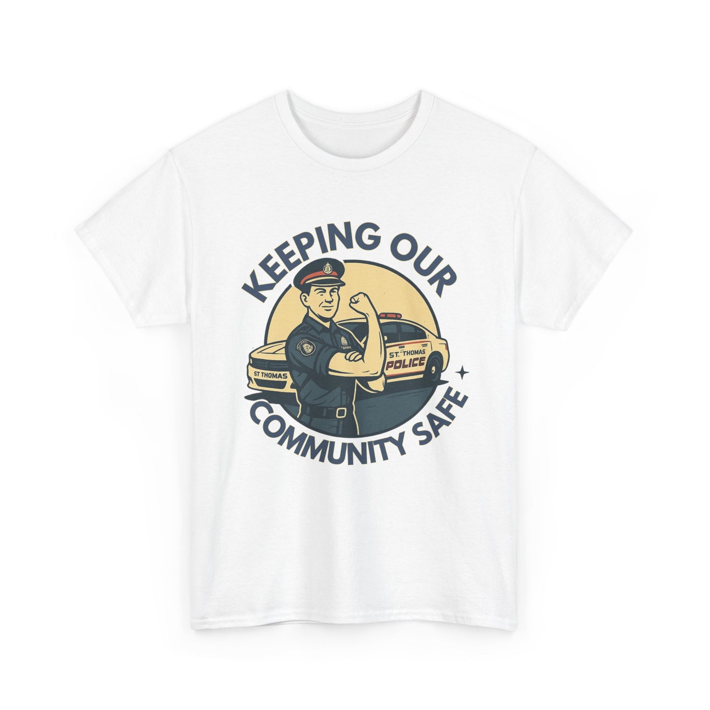 St. Thomas Police, Community Safety Tee, Unisex Cotton Tee, Police Support Shirt, Law Enforcement Gift, Gratitude Apparel