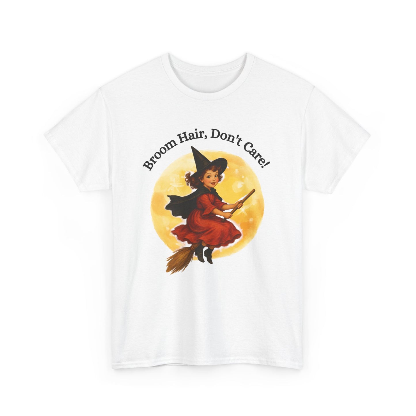 Vintage Cute Witch T-Shirt ,Retro Halloween Broomstick Tee