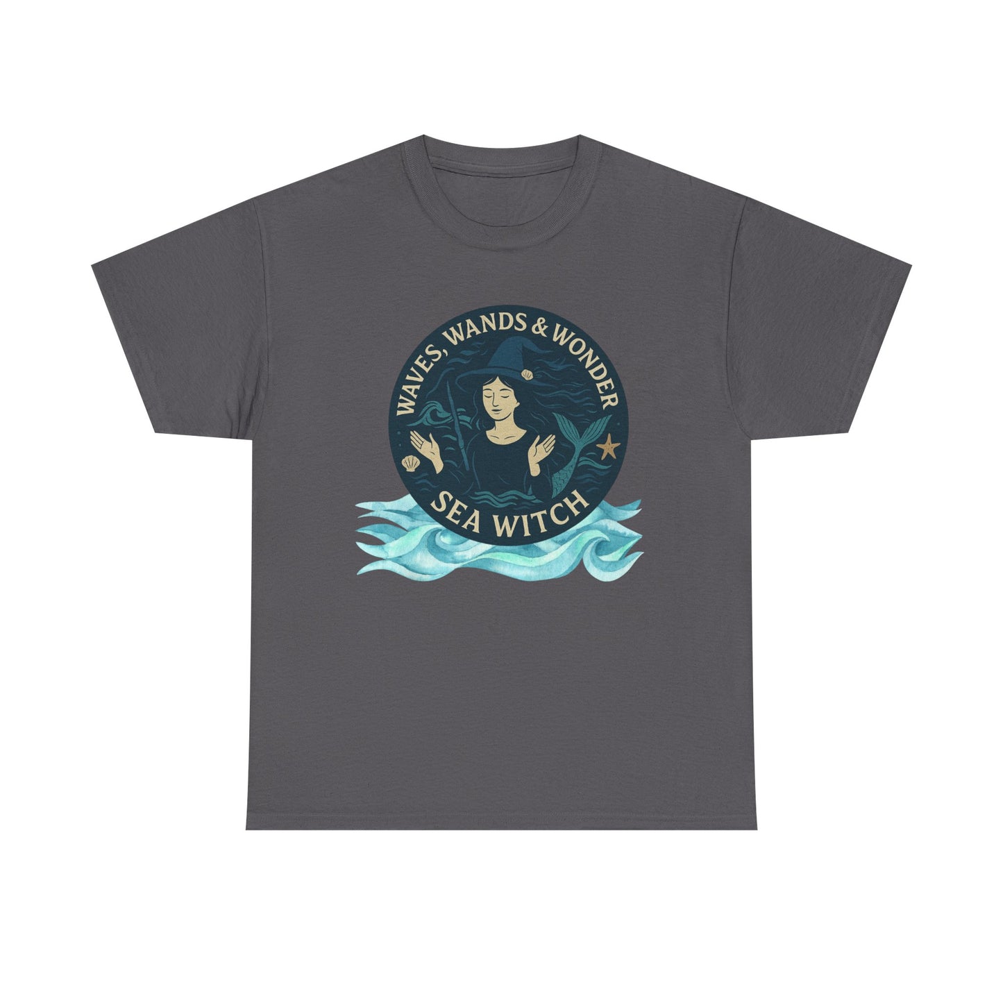 Sea Witch Unisex Tee, Ocean Sorceress T-shirt, Moonwoven by Luna, Sea Witch Shirt, Beach Goth Tee, Sea Witch Gift, Heavy Cotton Tshirt