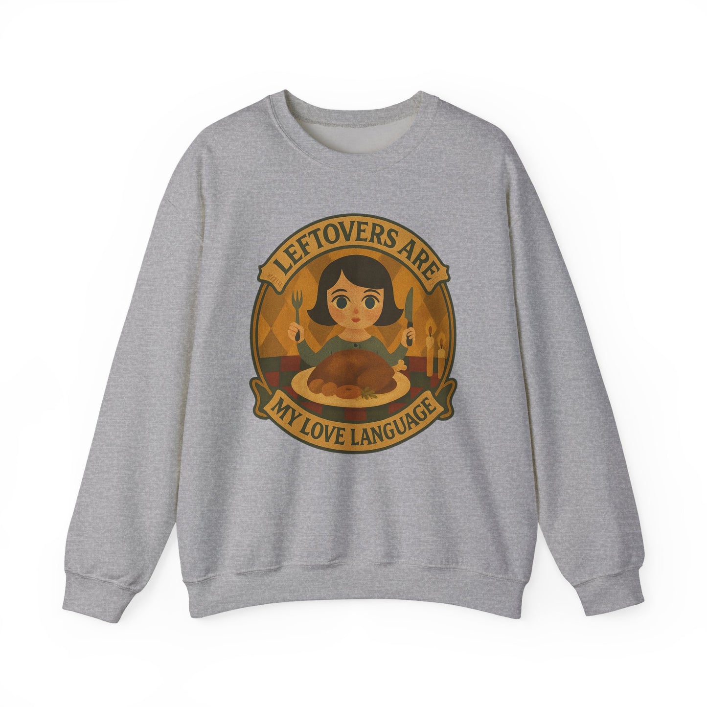 Leftovers Love Language Sweatshirt, Foodie Gift, Original Art Clothing, Moonwoven by Luna, Crewneck Jumper