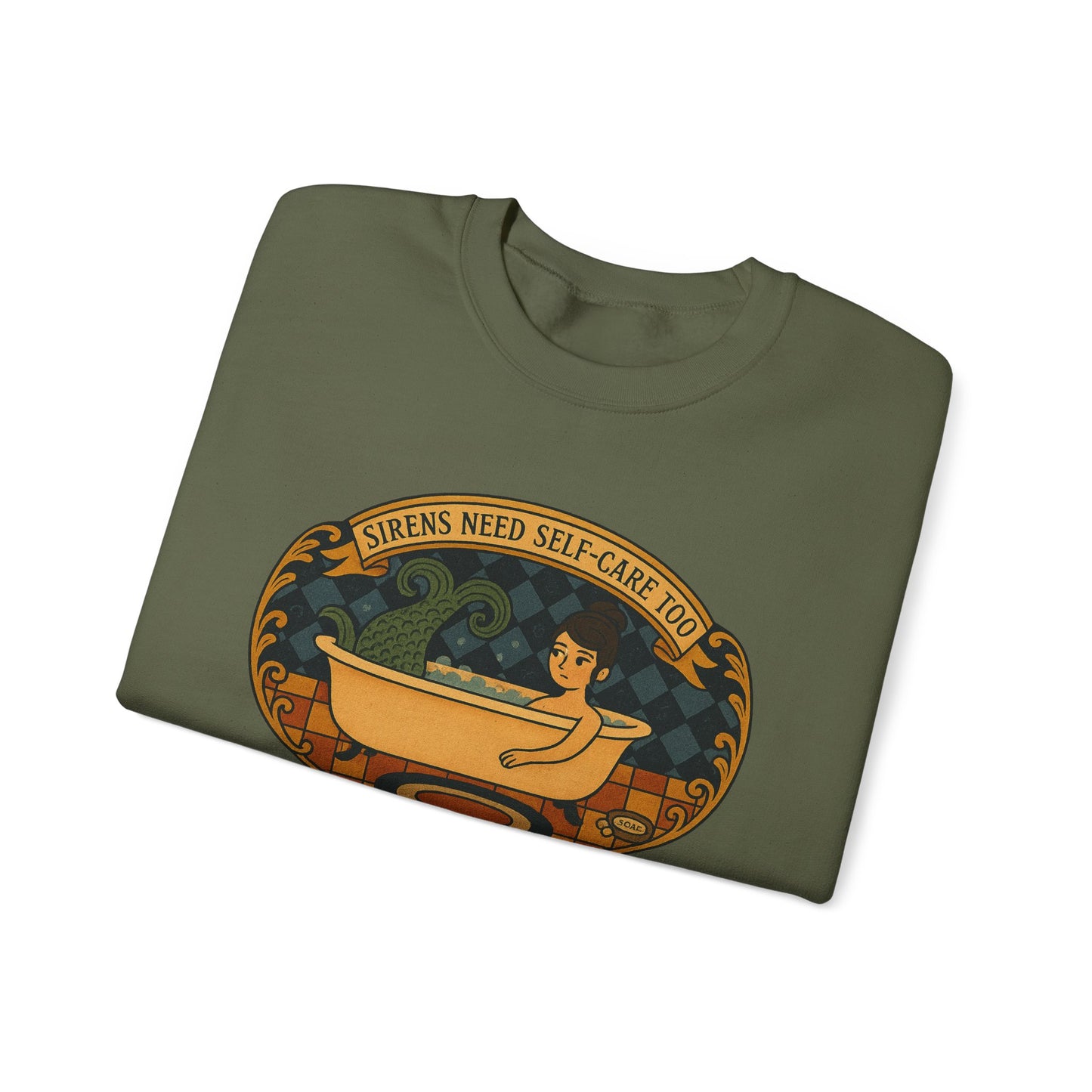 Sirens need Self-Care too , Crewneck Sweatshirt | Cozy Gift, Relaxation Apparel, Unisex Sweatshirt, Mindfulness Fashion, Self-Care Reminder