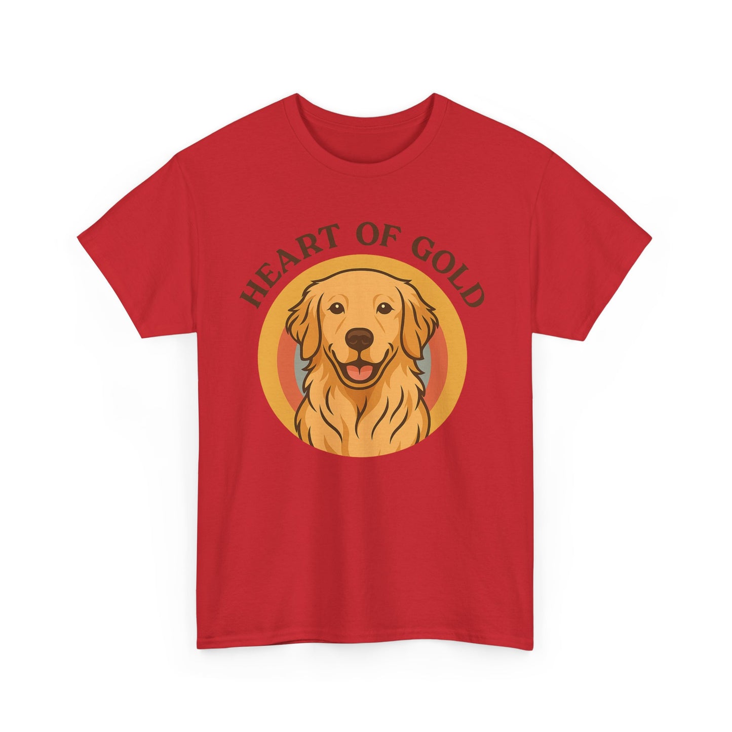 Golden Retriever, Heart of Gold Dog Tee - Unisex Heavy Cotton T-Shirt, Pet Lover Gift, Animal Lover Apparel, Golden Retriever Shirt,