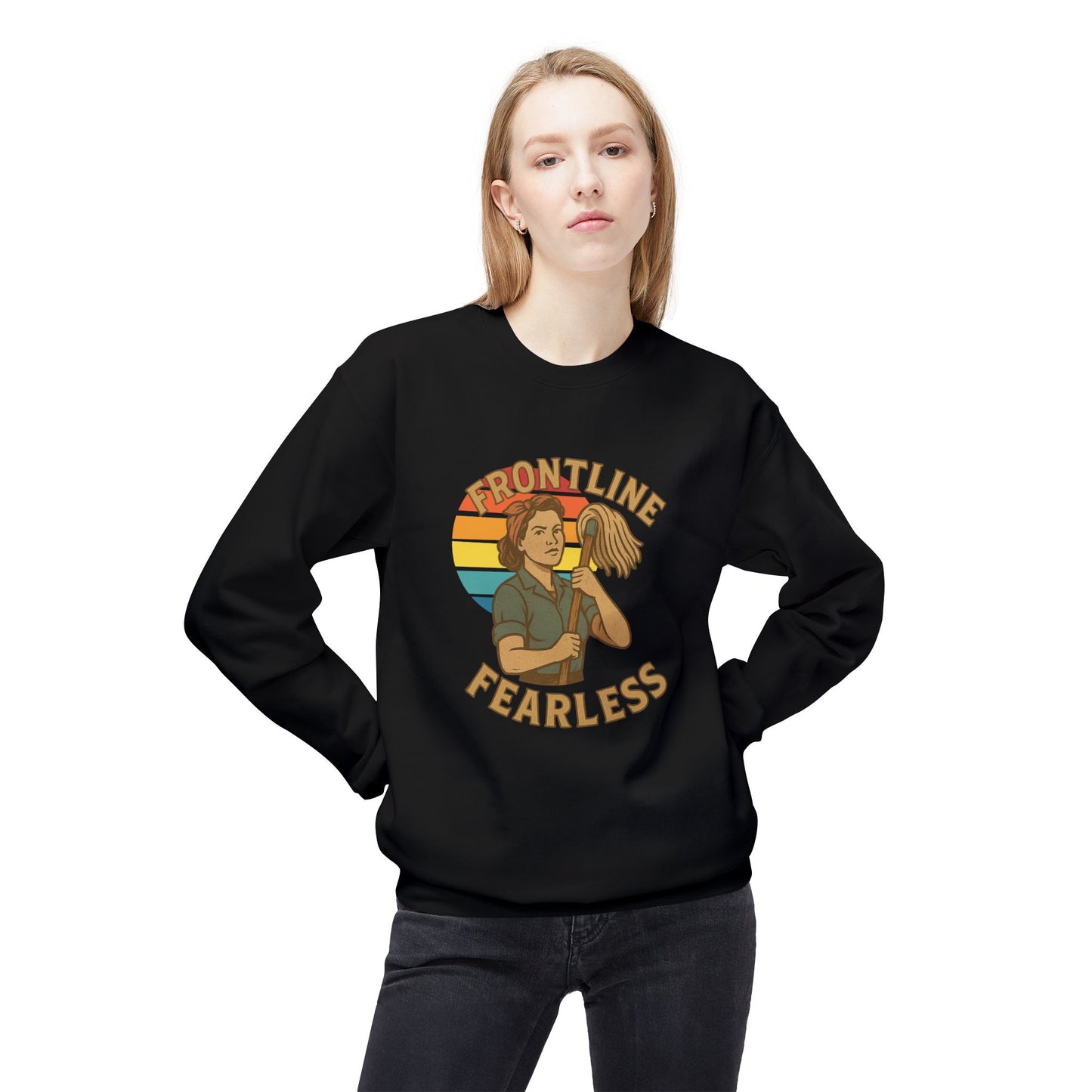 Fearless Frontline Crewneck Sweatshirt - Support Healthcare Workers, Inspirational, Cozy Gift, Casual Wear, Everyday Comfort