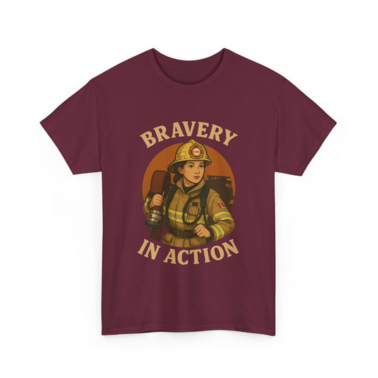 Fire Fighter Graphic Tee - Bravery in Action by Moonwoven by Luna