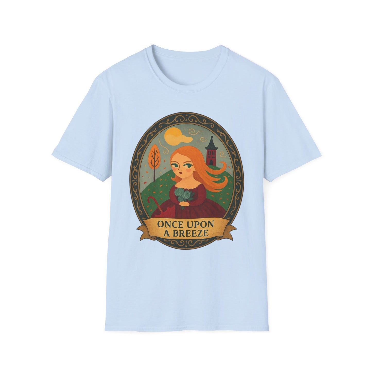 Original Art, turned t-shirt .Once Upon A Breeze T-Shirt - Whimsical Fairytale Tee, Apparel for Lovers of Storybooks, Casual Wear