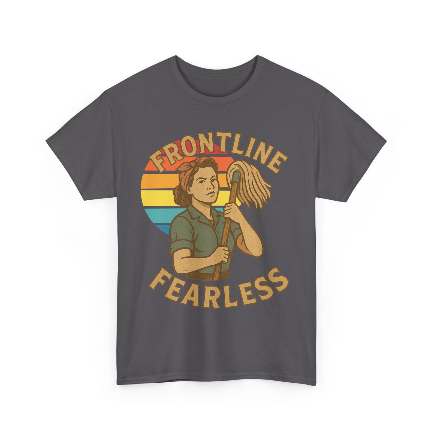 Fearless Frontline Unisex Heavy Cotton Tee, Inspirational T-Shirt, Women's Empowerment Shirt, Everyday Comfort Wear, Gift for Heroes