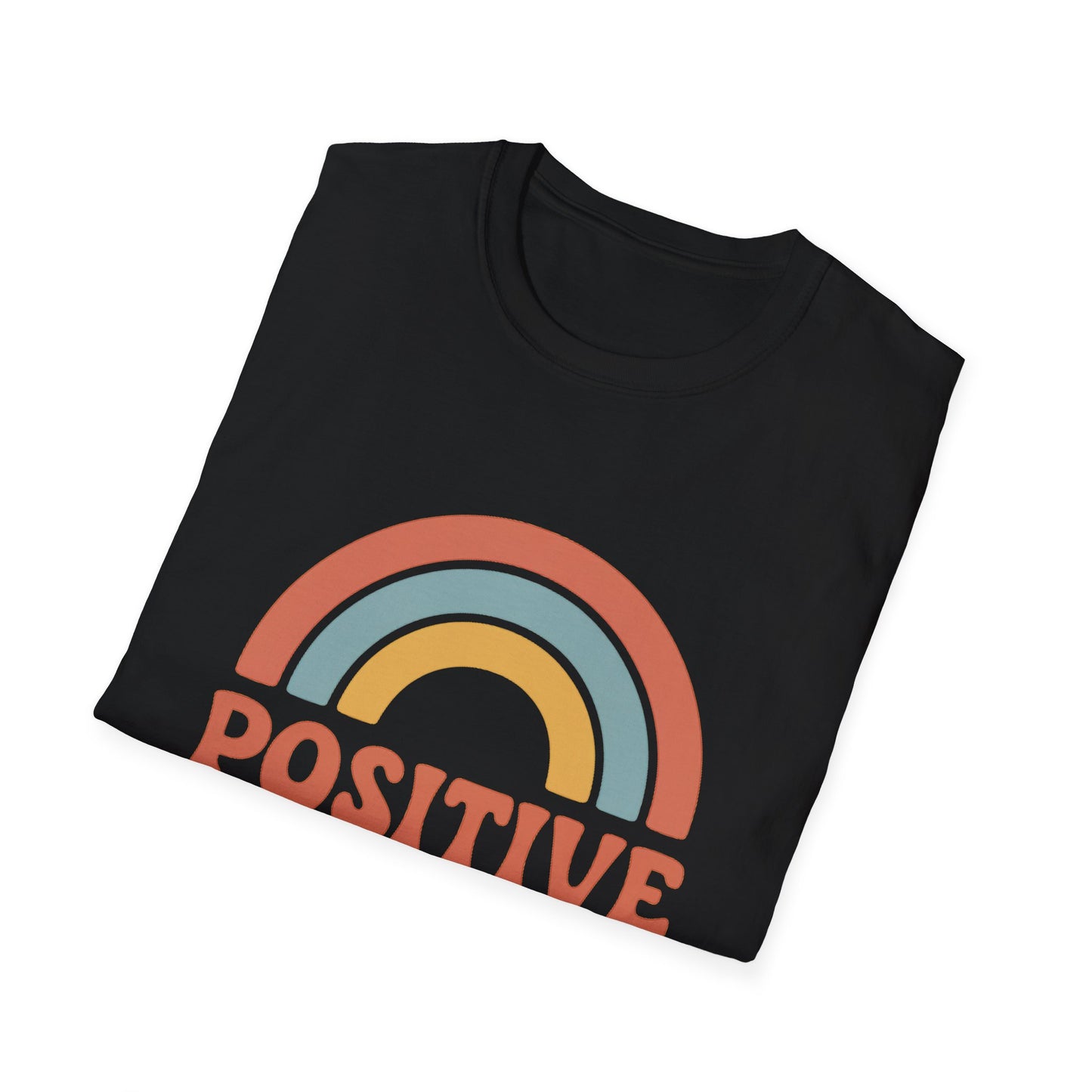 Retro "Positive Vibes" Rainbow Unisex , Graphic Tee