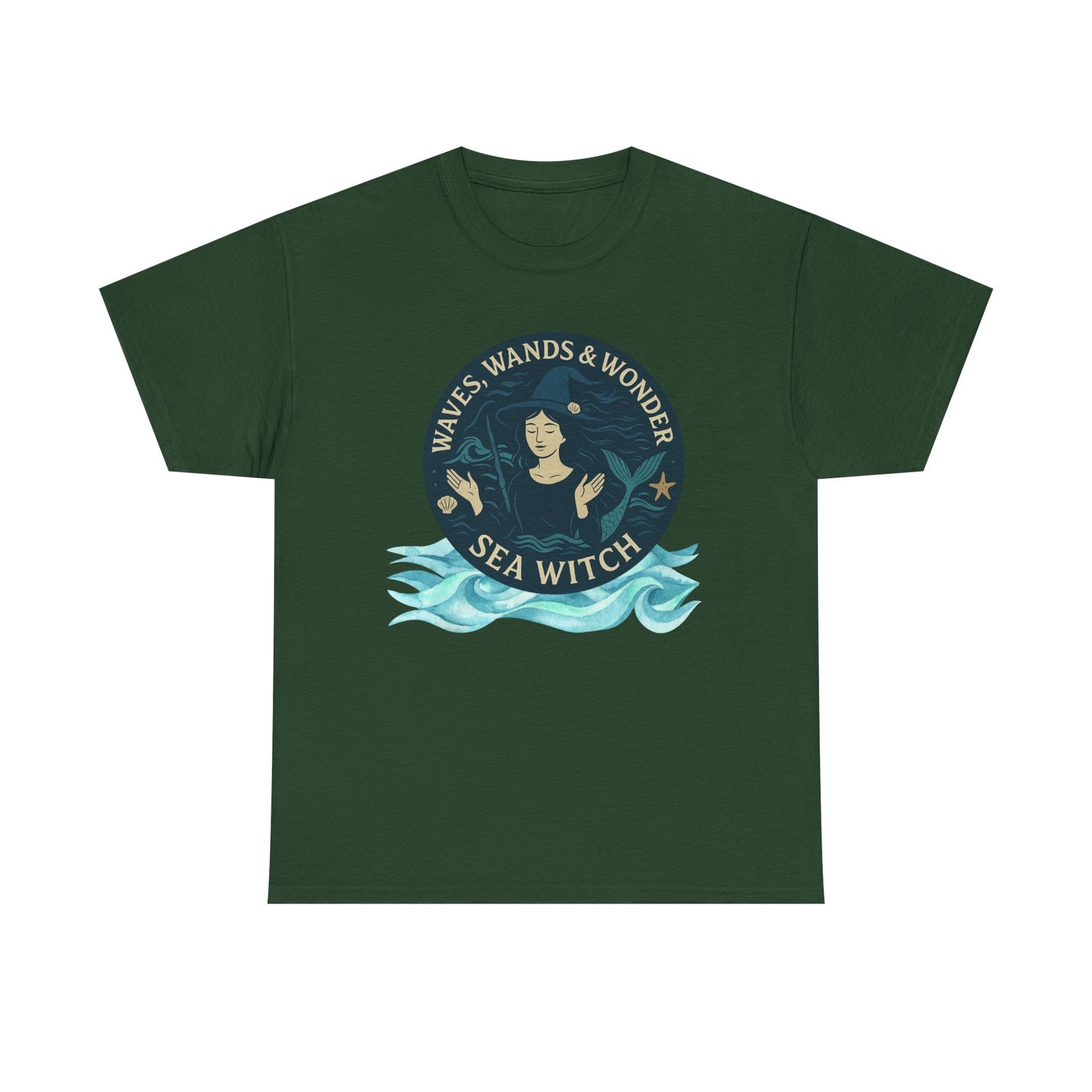 Sea Witch Unisex Tee, Ocean Sorceress T-shirt, Moonwoven by Luna, Sea Witch Shirt, Beach Goth Tee, Sea Witch Gift, Heavy Cotton Tshirt