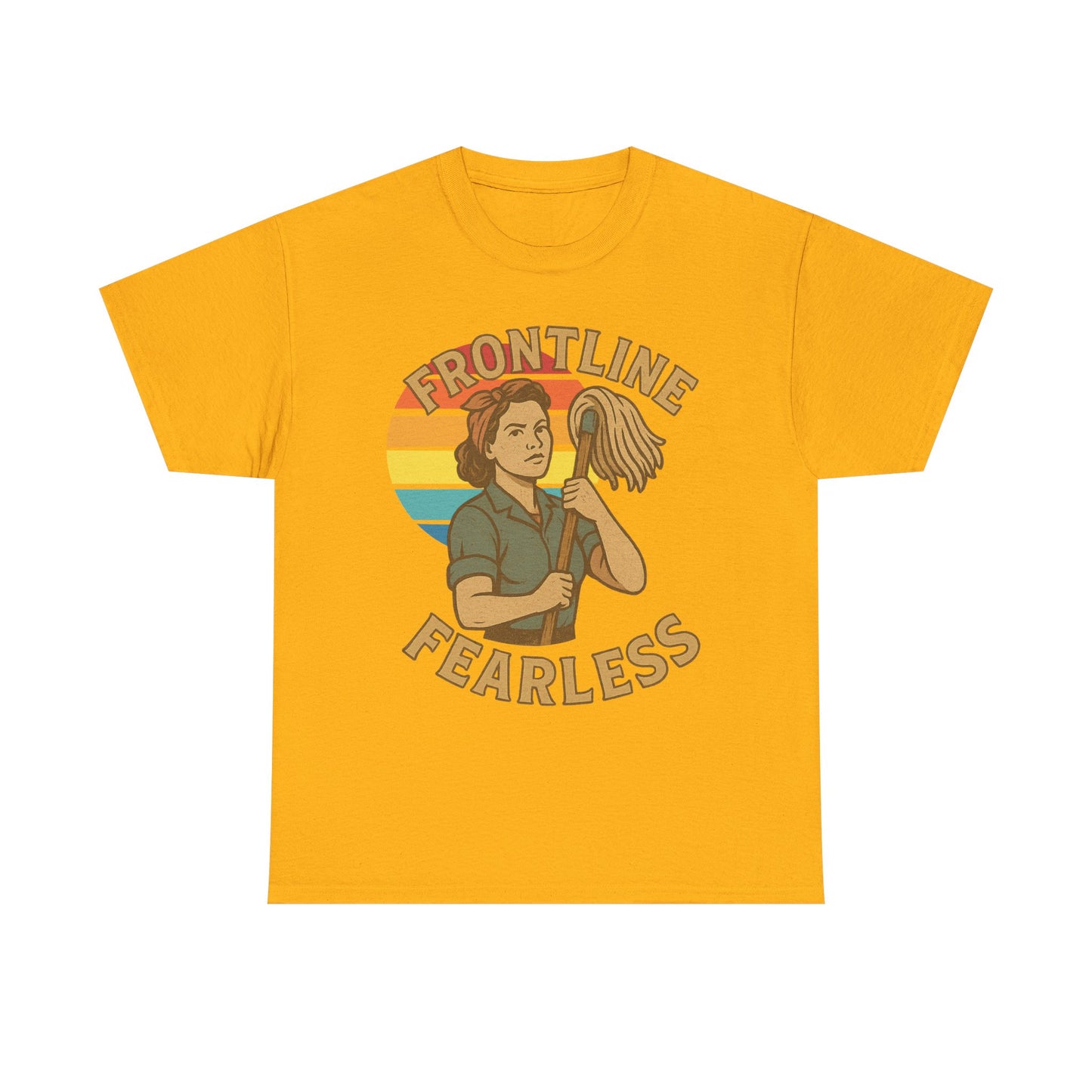 Fearless Frontline Unisex Heavy Cotton Tee, Inspirational T-Shirt, Women's Empowerment Shirt, Everyday Comfort Wear, Gift for Heroes
